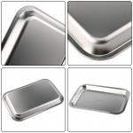 Feedtrie 12.4"x8.5"x1" Stainless Steel Tray for Household Use – High-Quality, Durable Construction with Smooth Rolled Edges – Rustproof and Versatile – Ideal for Serving, Organizing, and Baking – Easy to Clean