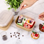 Feedtrie 5 Packs of Paper Bowls Charcuterie Boxes with Clear Lids Large Rectangle Kraft Bakery Bowl Boxes Disposable Microwavable To Go Food Containers Take Out Lunch Bowl Container for Cupcakes Sandwich Desserts Cake Cookies