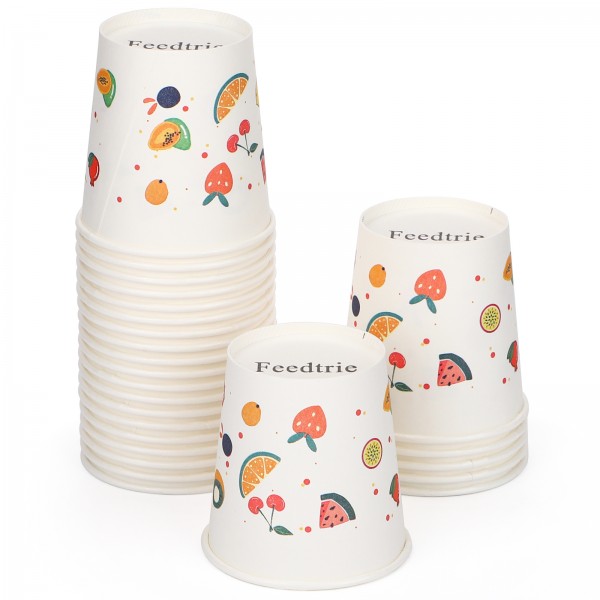 Feedtrie 25pcs Paper Cups Disposable Coffee Cups Paper Drinking Cups All Purpose Disposable Paper Cups Hot Cups or Home Everyday Use Stores Cafes Office